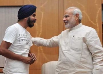 Tejinder Bagga with PM Modi