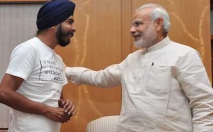 Tejinder Bagga with PM Modi