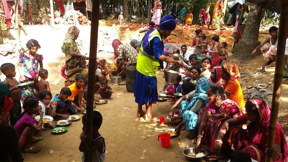 Nihang Singh distributing Langar