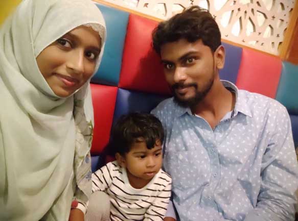 Thaarika with her family