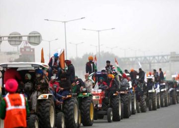 Tractor march protest