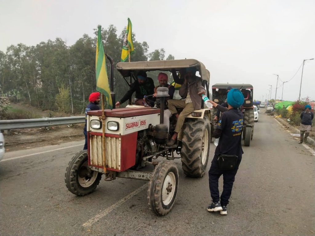 Tractor march protest