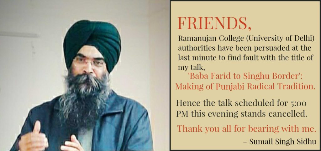 Ramanujan College cancels Sumail Singh Talk