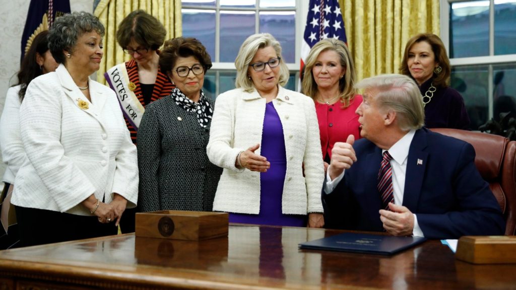 Liz Cheney with Donald Trump