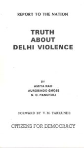 Truth About Delhi Violence Report cover