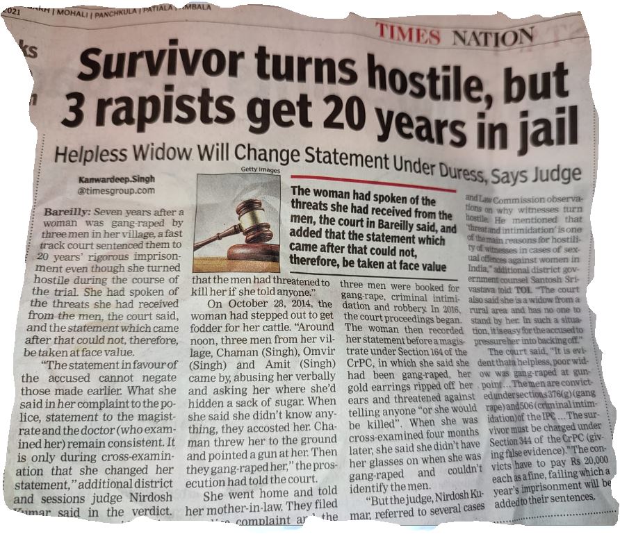 Times of India on Nirdosh Kumar judgement
