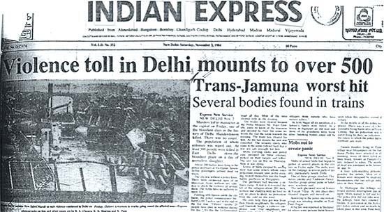 Indian Express on November Carnage