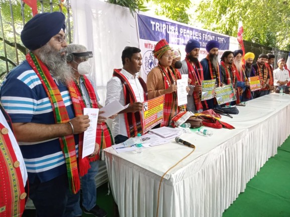 Tripura People's Front Protest New Delhi
