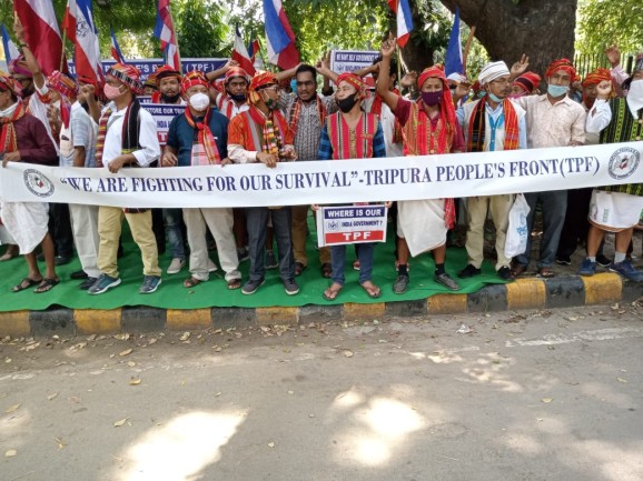 Tripura People's Front Protest New Delhi