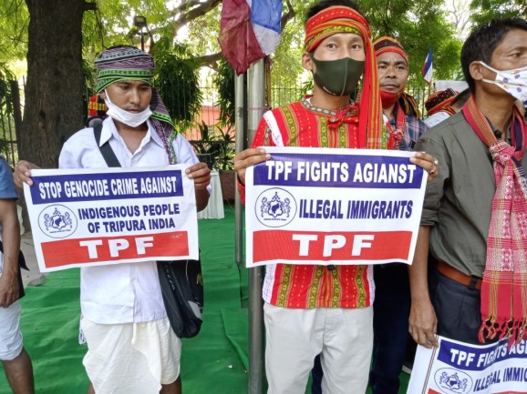 Tripura People's Front Protest New Delhi