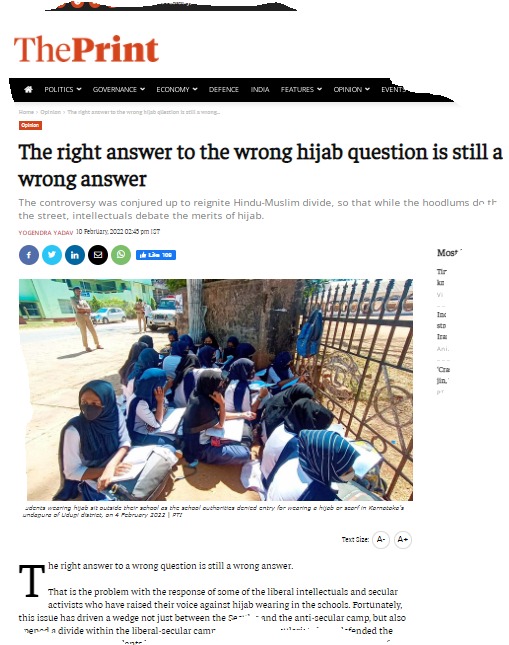 Hijab Row Yogendra Yadav piece