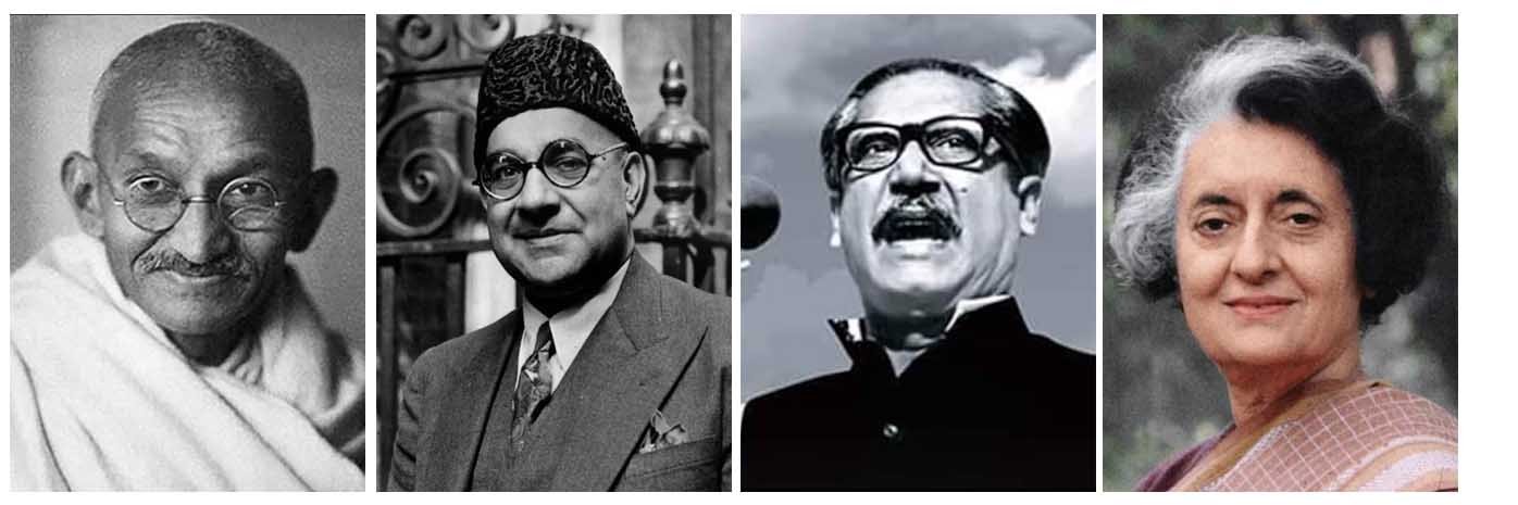 FGandhi, Liaqat Ali Khan, Sheikh Mujeebur Rehman