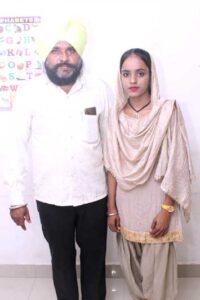 Amrit Kaur with her father