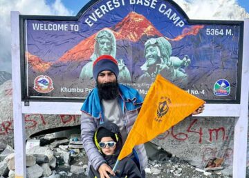 Tegbir Singh at the Mount Everest Base Camp