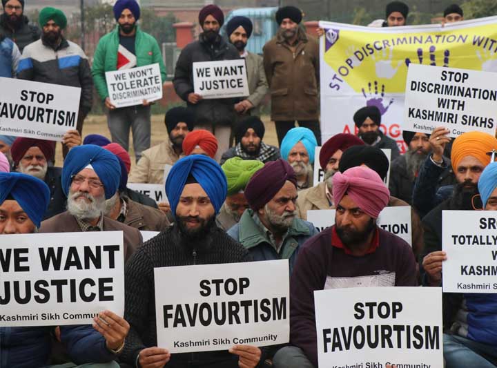 Protesting Kashmiri Sikhs