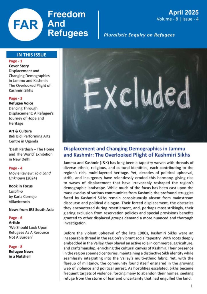 Title Page Freedom & Refugees April 2025 edition